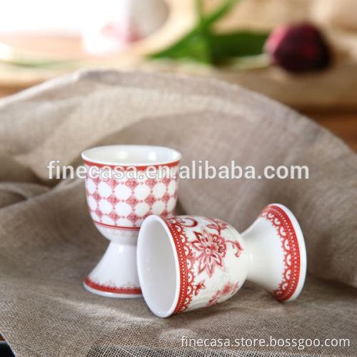 Elegant Fine New Bone China Red Egg Cup Holders                
                                    Quality Assured